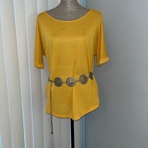 Silver Round Coin Design Adjustable Metal Waist Chain Excellent Condition